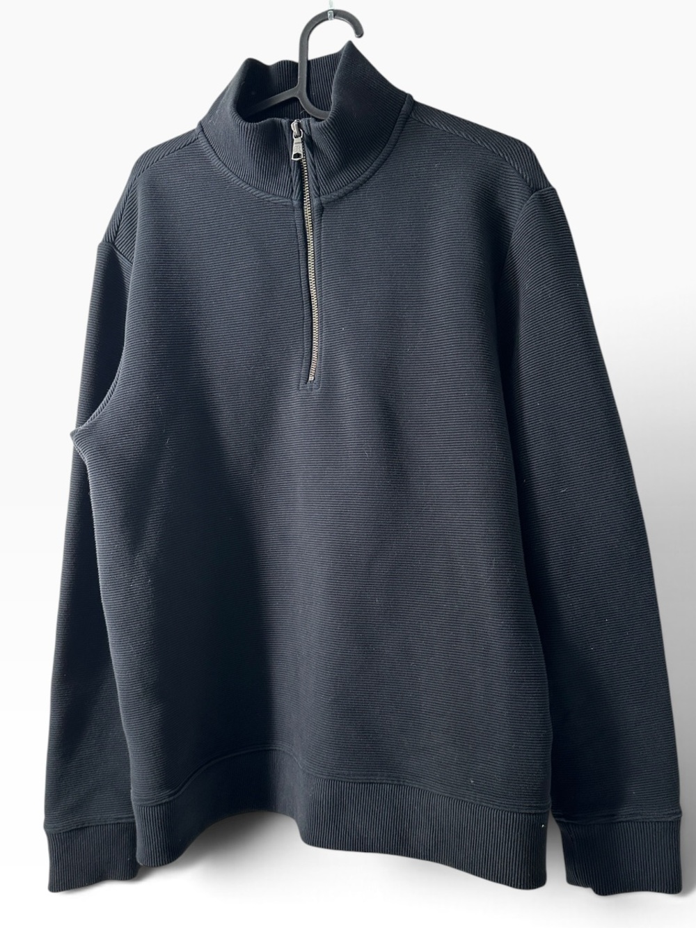 Banana Republic Ribbed Quarter Zip-Up Sweater thick casual golf sz M